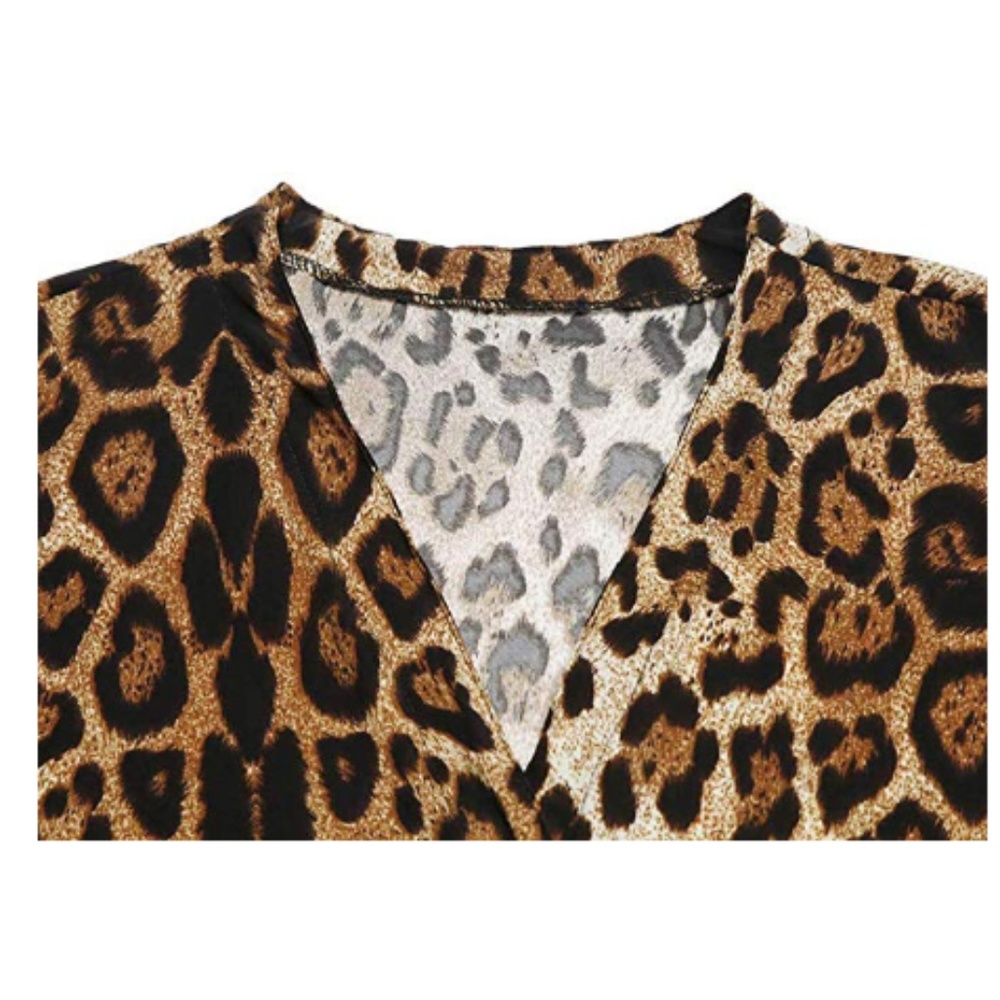 Women Leopard Printed Button Down Cardigans Shirt - Picture 4 of 5